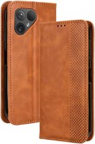 Geschikt voor Fairphone 5 - Book Case - Magnetische Flip hoesje - Bruin