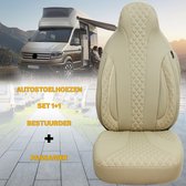 Stoelhoezen voor Mercedes Vito Viano W639 bestelbus in pasvorm, set van 2 stuks - bestuurder 1 + 1 passagierszijde - WPL - serie - WPL705 - Beige