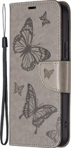 Mobigear Telefoonhoesje geschikt voor Samsung Galaxy S24 Plus Hoesje | Mobigear Butterfly Bookcase Portemonnee | Pasjeshouder voor 2 Pasjes | Telefoonhoesje voor Pinpas / OV Kaart / Rijbewijs - Grijs
