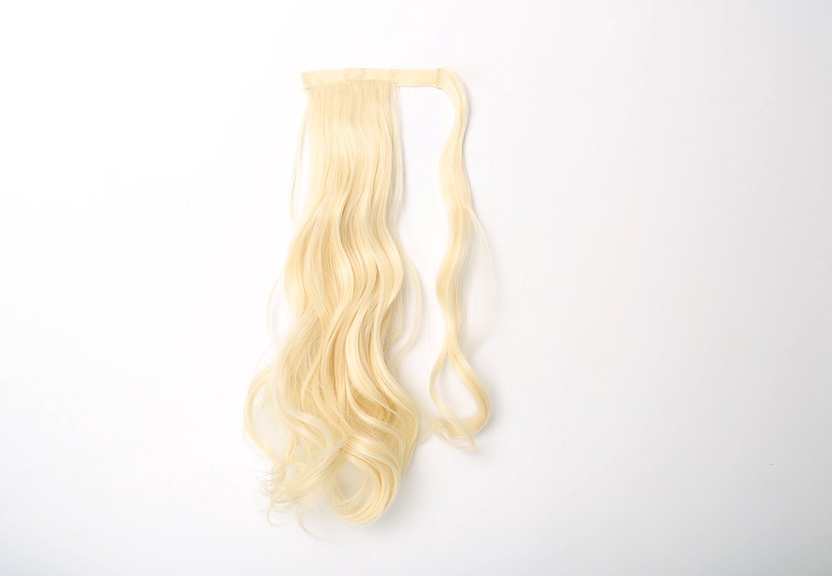 Clip-in Ponytail Blond - #613 - 55cm - Paardenstaart - Haarverlenging - Extensions - Wavy - 613# - Haarstuk - 22'' - 22 inch - Blond