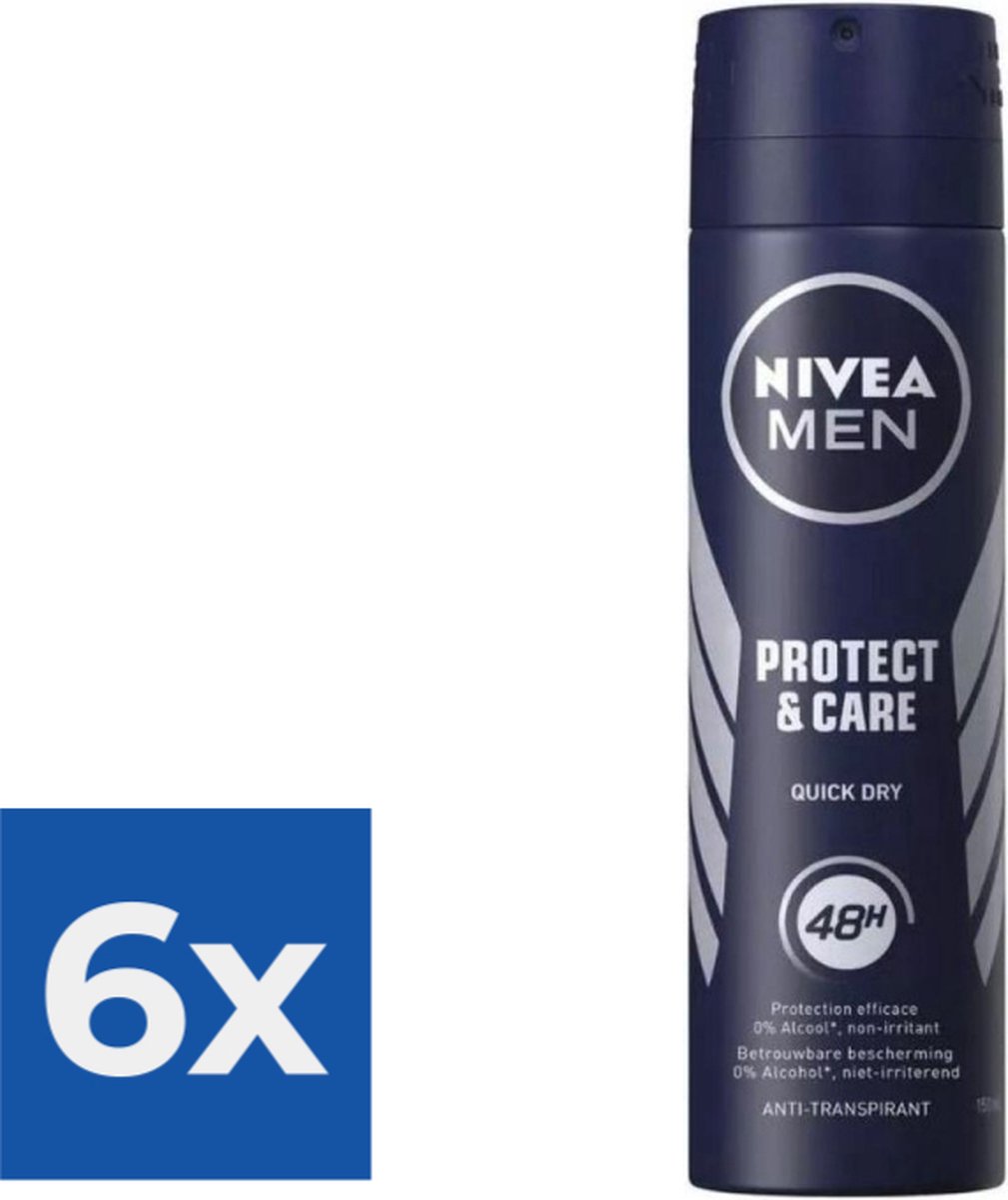 Goedkoopste Nivea Men Deodorant Spray Protect & Care 150 ml - Voordeelverpakking 6 stuks
