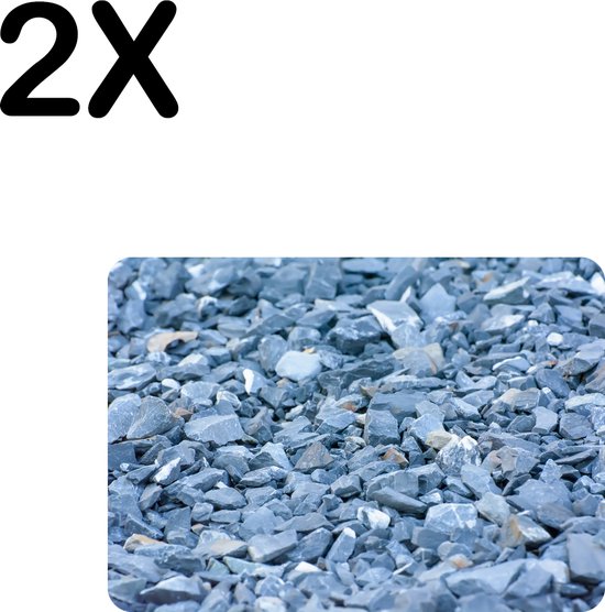 BWK Flexibele Placemat - Wit met Grijze Poes op het Gras - Set van 4 BWK Flexibele Placemat - Wit met Grijze Poes op het Gras - Set van 4