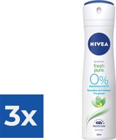 Nivea Deodorant Spray Pure & Natural Jasmine 150 ml - Voordeelverpakking 3 stuks