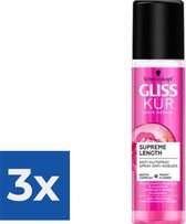 Gliss Kur Anti-Klit spray - Supreme Length 200 ml - Voordeelverpakking 3 stuks