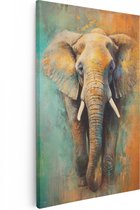Artaza Canvas Schilderij Olifant - 20x30 - Klein - Foto Op Canvas - Canvas Print