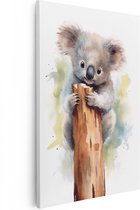 Artaza Canvas Schilderij Baby Koala aan een Tak - 20x30 - Klein - Foto Op Canvas - Canvas Print