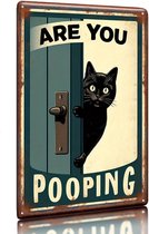 Livano Are You Pooping Cat - Are You Pooping - Have A Nice Poop - Your Butt Napkins My Lord - Grappige Poster - 20x30cm