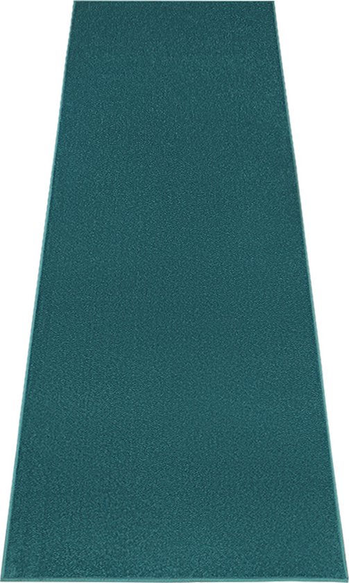 Tapiso Mono Runner Tapis Blauw Uni Couloir Tapis À Poils Ras Taille - 100x950