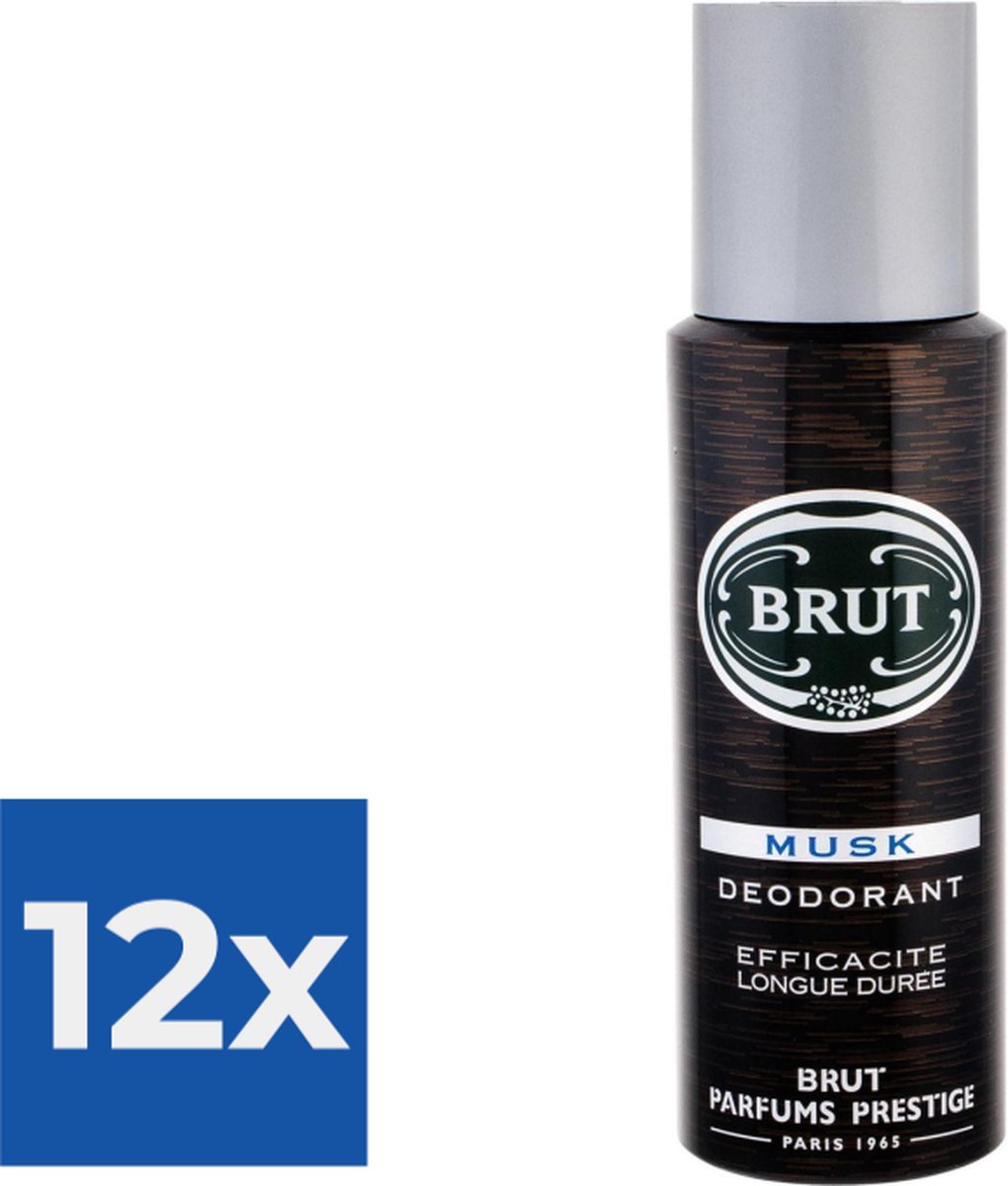 Goedkoopste Brut Musk - 200 ml - Deodorant - Voordeelverpakking 12 stuks