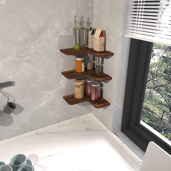 Greaittle Lot De 4 étagères Flottantes En Bois Naturel De 25,4 Cm De