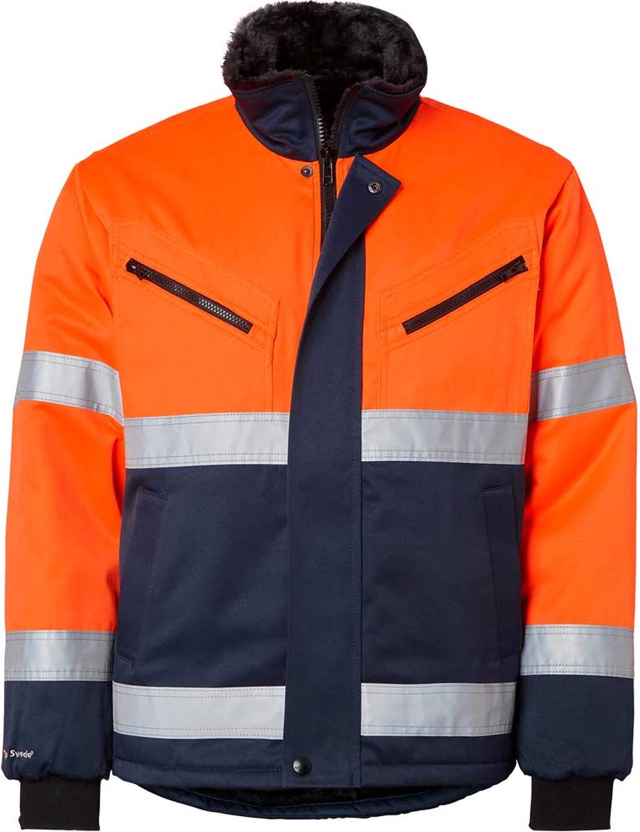 Top Swede 5616 High-Vis Winterjack-Fluorescerend oranje/navy-XL