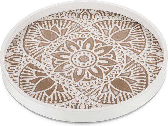 Rechthoekig decoratief dienblad, wit | Voordelig bij