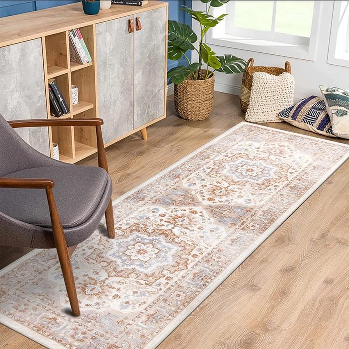 YUEAENK Vintage tapijtloper voor hal, antislip 60 x 180 cm