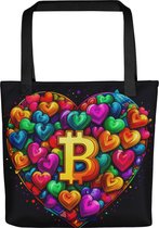 Bitcoin is Love! Kleurrijke Bitcoin Draagtas | Bitcoin cadeau| Crypto cadeau| Bitcoin Tas| Crypto Tas| Bitcoin Draagtas| Crypto Draagtas| Bitcoin Bag| Crypto Bag| Bitcoin Merch| Crypto Merch