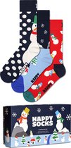 Happy Socks Dames Heren Sokken Sneeuwpop Giftbox Kerstsokken 3-Pack - Maat 36-40