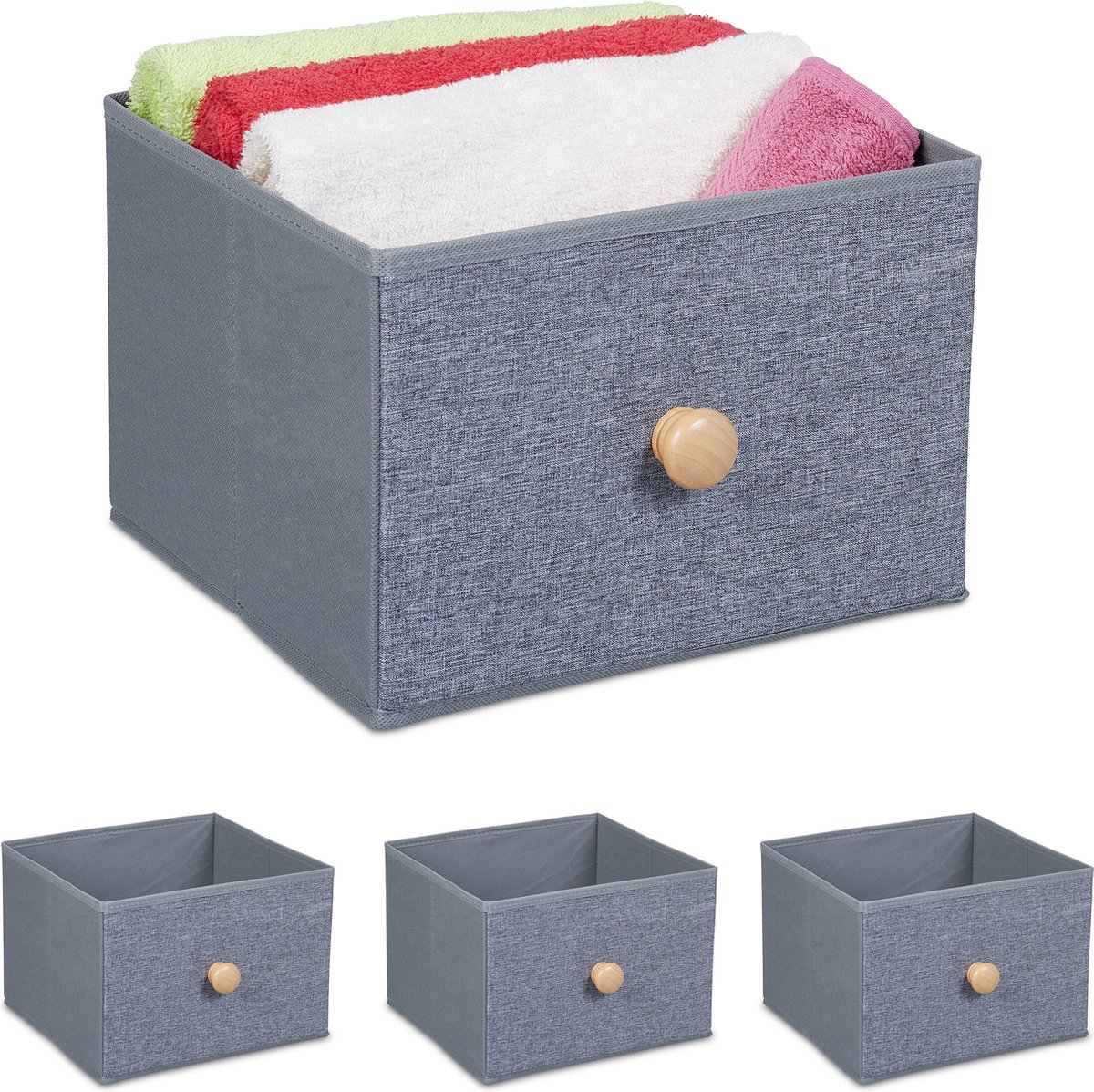 mandje badkamer - set van 14 - 16 liter - 20x28,5x27,5 cm - speelgoed - stof
