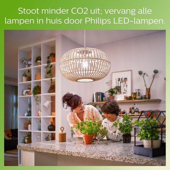 Lampe LED Philips SceneSwitch - Dépolie - 60 W - E27 - Dimmable - Lumière Warmwit - 4 pièces