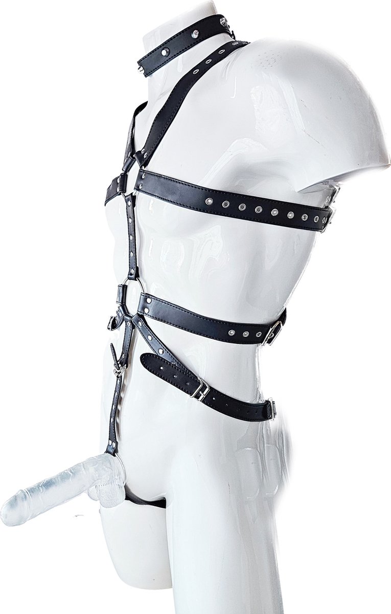 Goedkoopste BamBella ® - Sex Harnas - Bondage set BD SM Erotische Fetish Body voor man Riem - Verstelbaar - Met penis ring cock