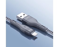 Duzzona 2.4A USB-A naar Lightning Kabel 1 Meter Grijs