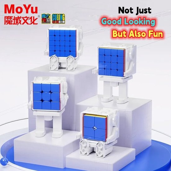 Cube de vitesse magnétique MoYu MeiLong 5x5 + boîte d'affichage de robot - Doublewsgifts.nl
