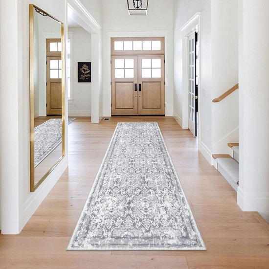 Loper voor de gang, lange entree, loper, deurmat, wasbaar, shaggy