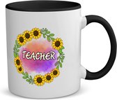 Akyol - docent cadeau - koffiemok - theemok - Docent - meester en juffen cadeau - teacher gift - de beste leraar/lerares - verjaardagscadeau - cadeau - afscheidscadeau - geschenk - leuke cadeau - zwart - gift - juffendag - meesterdag - 350 ML inhoud