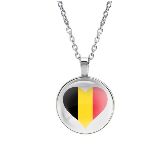 Ketting Glas - Hart Vlag België