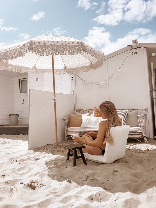 Strand lounge luxe verstelbare stoel in crème kleur