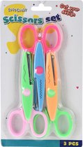 Hobby/knutsel scharen set 3x stuks voor kinderen - multi kleuren - 11 cm - papierschaar/knutselen