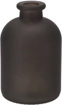 DK Design Bloemenvaas fles model - helder gekleurd glas - mat zwart - D11 x H17 cm
