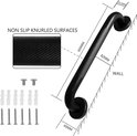 Afmetingen van de 30cm lange, zwarte handgreep met antislip knurled oppervlakken.