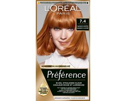 L’Oréal Paris Préférence is een permanente kleuring voor een stralende en glanzende kleur.