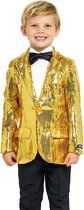 Suitmeister Sequins Gold - Gouden Blazer - Glimmend Jasje - Outfit Voor Carnaval - Goud - Maat: S - EU 98/104 110/116 - 4-6 jaar