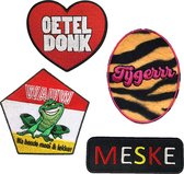 Fjesta Oeteldonk Emblemen Voordeelpakket - Oeteldonk Accessoires - Set Van 4 Stuks - Vrouwelijke Oetelonk Emblemen