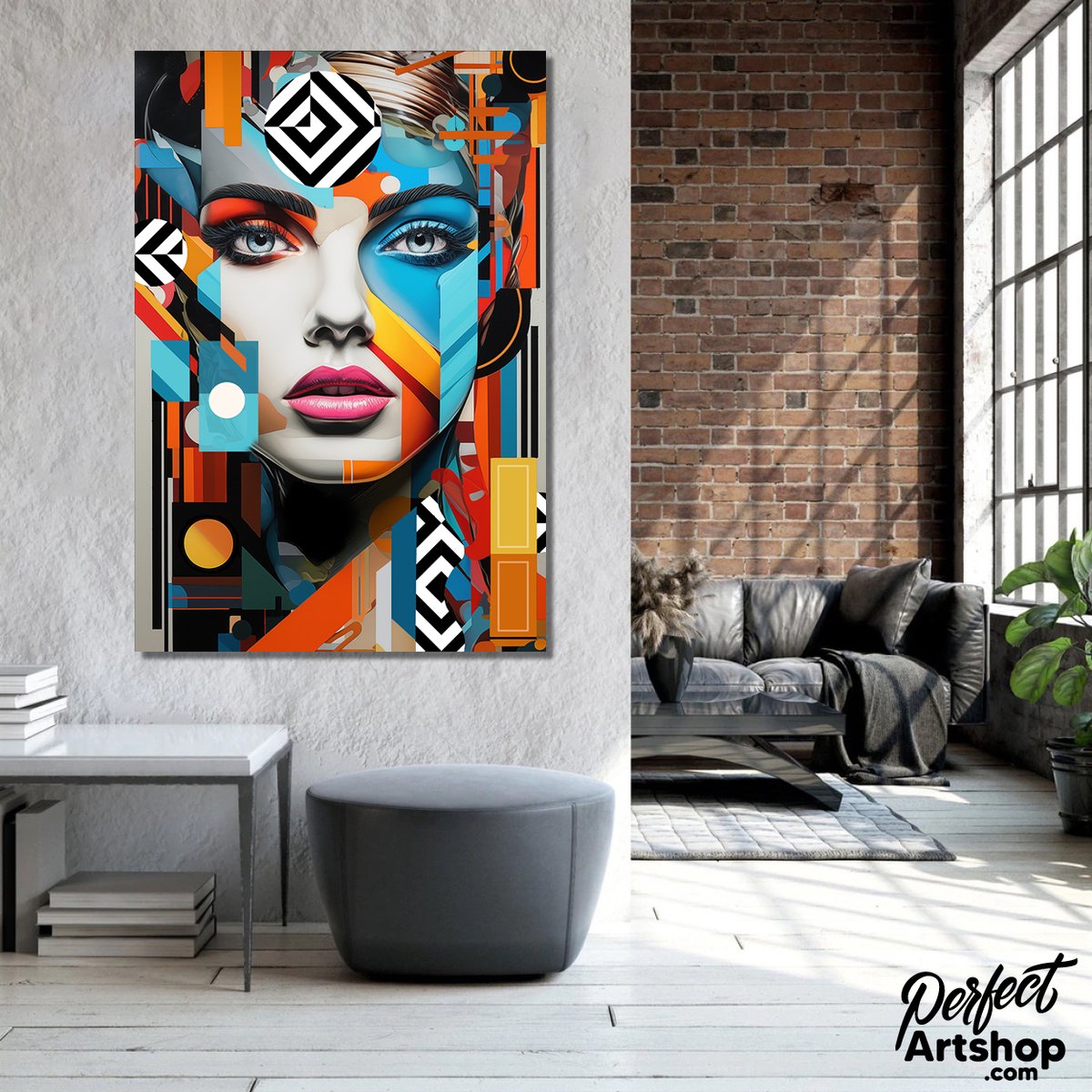 POPART LADY: 90x120cm Plexiglas Decoratie - Kunst - Vrouw - Woninginrichting