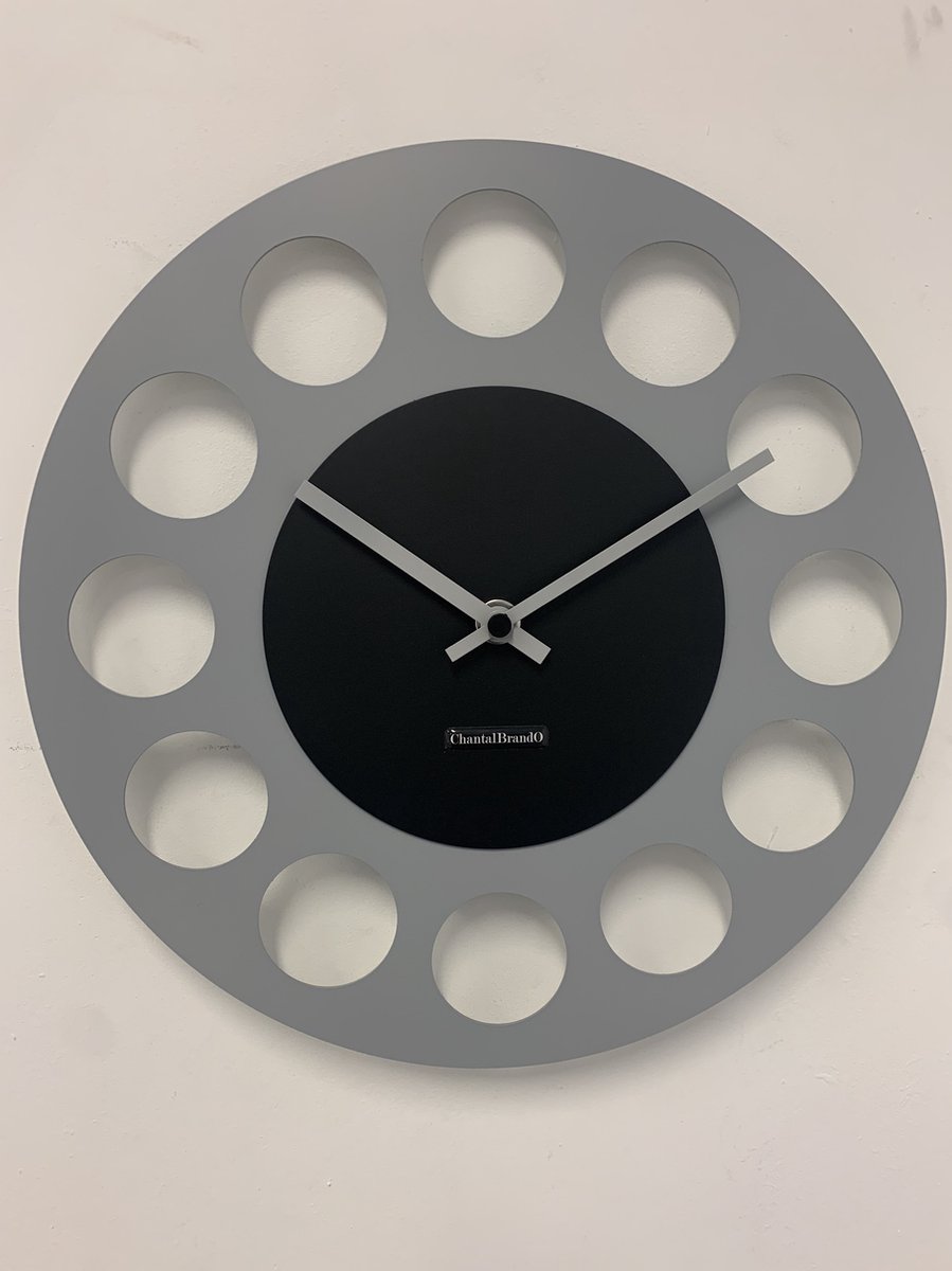 Wandklok CHANTALBRANDO -- GREY & BLACK TORNADO 40 -- MODERN DESIGN --