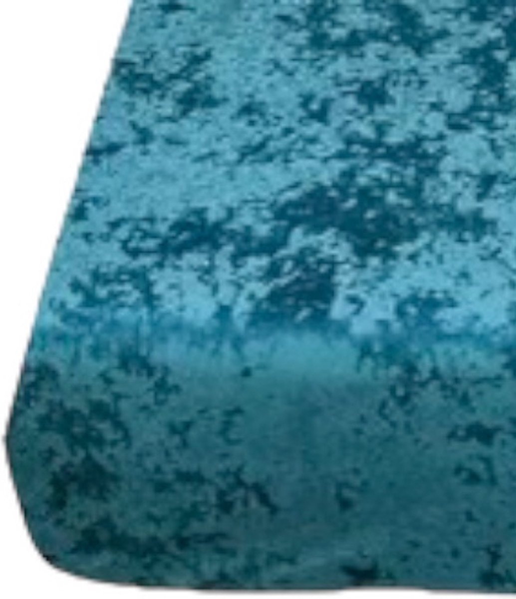 Velvet Couture - Crushed Velvet Hoeslaken - 90x200 - 30CM Hoekhoogte - Petrol