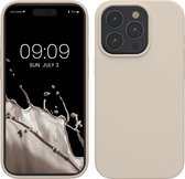 kwmobile telefoonhoesje geschikt voor iPhone 15 Pro Max - Hoesje met siliconen coating - Smartphone case in crème