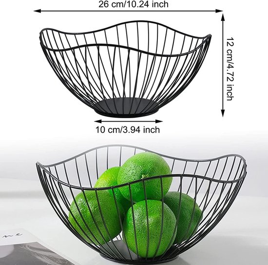 QUVIO Fruitmand - Metaal - Zwart | Leen Bakker
