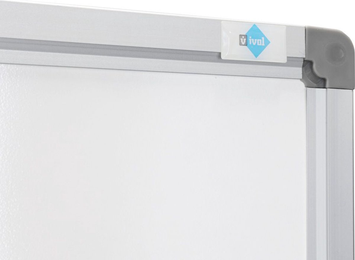 IVOL Whiteboard Premium met zilveren frame - 100 x 150 cm - Emaille - Magnetisch - Magneetbord - Memobord thumbnail 3