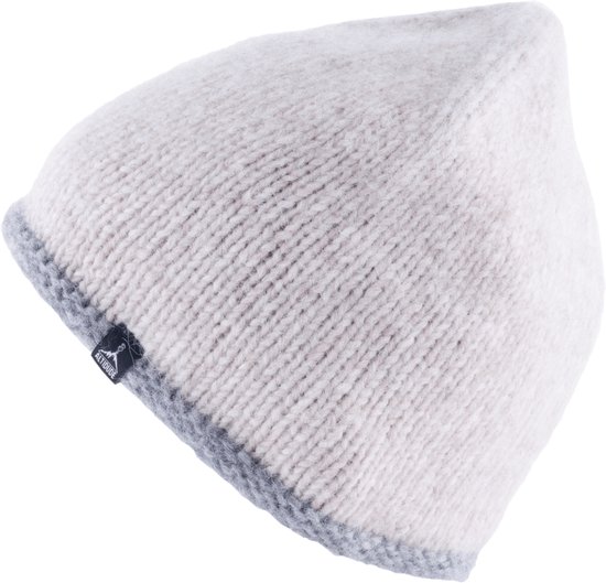 Altidude PILGRIM Beige Unisex, losjes geweven gebreide muts, relaxte pasvorm, dubbele laag, Buitenkant: 68% Scheerwol (Alpaca) / 10% Scheerwol (Merino) / 22% Nylon // Voering: 100% Scheerwol (Merino)