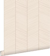 Papier peint ESTAhome motif à chevrons sable et beige - 139565 - 0,53 x 10,05 m