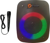 N-GEAR LGP 4 Studio - Draadloze Bluetooth Party Speaker - Karaoke Set - 1 Microfoon - Discoverlichting
