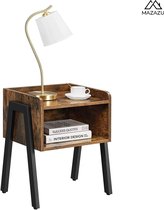 MIRA Home - table de chevet - table d'appoint - marron - bois - 46 x 35 x 52
