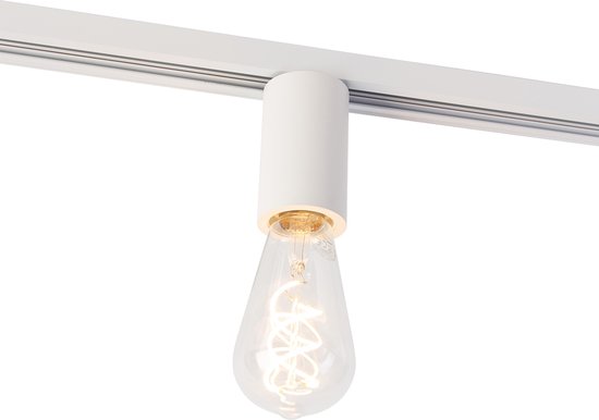 Qazqa E27 fitting met rail ophanging voor 1-fase rail wit - Jeana