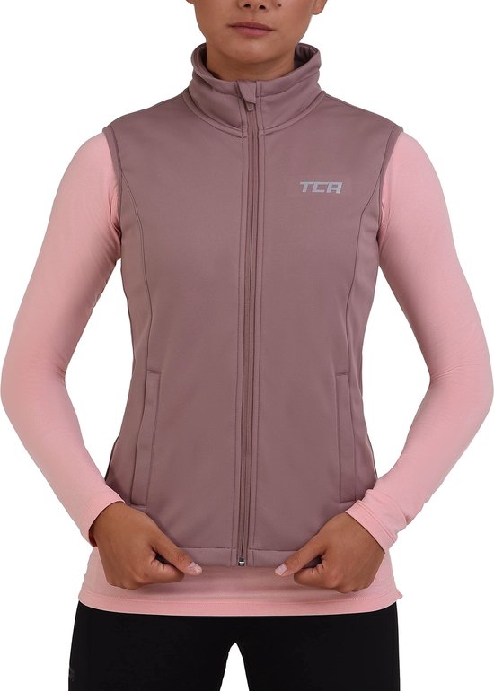 TCA Dames Flyweight Winddicht Hardloop Fiets Gilet met Ritszakken - Bruin, L