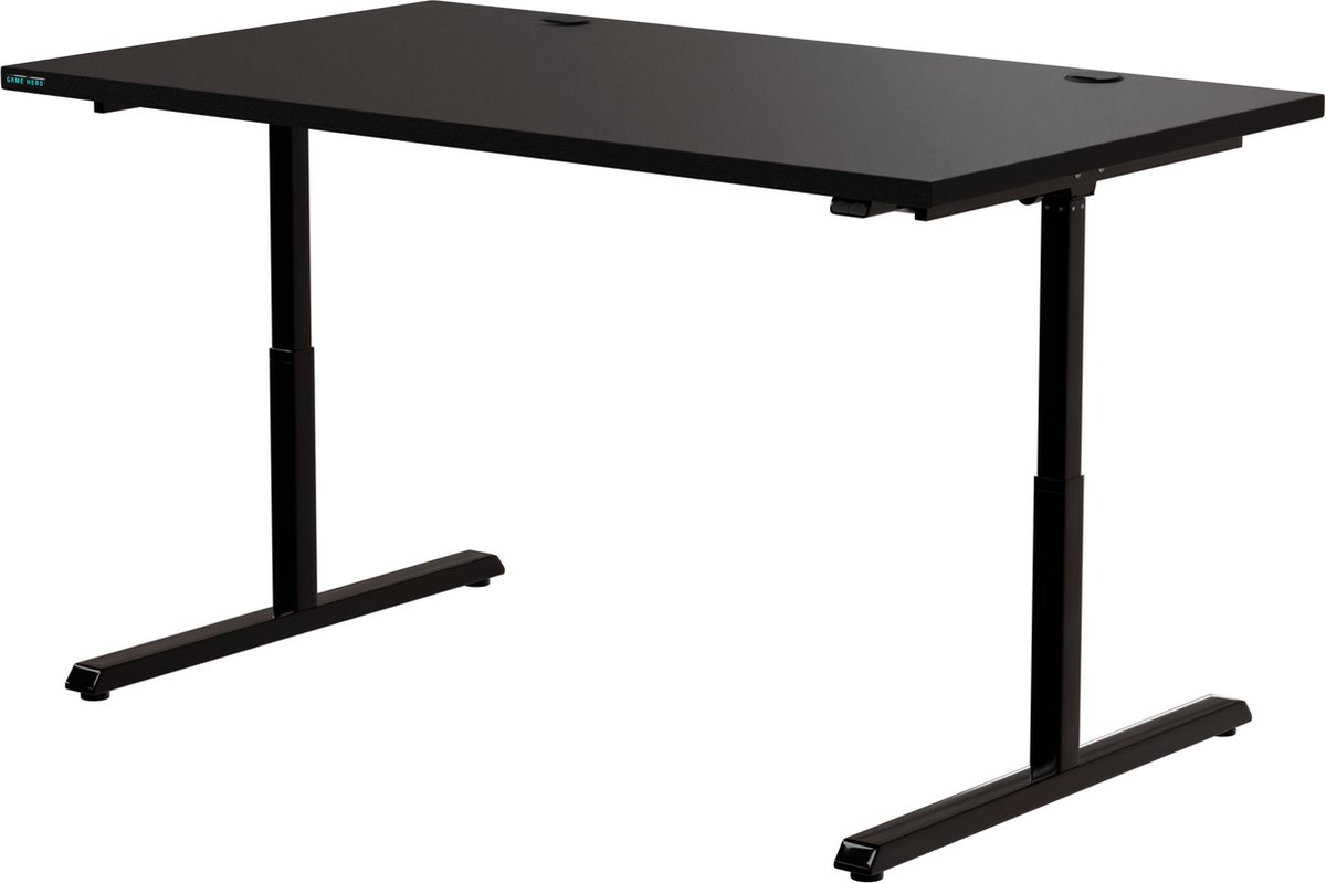 GAME HERO® Maven X2 Zit Sta Gaming Bureau - Elektrisch Verstelbaar - Met LED Verlichting - 132 x 65 cm - Zwart