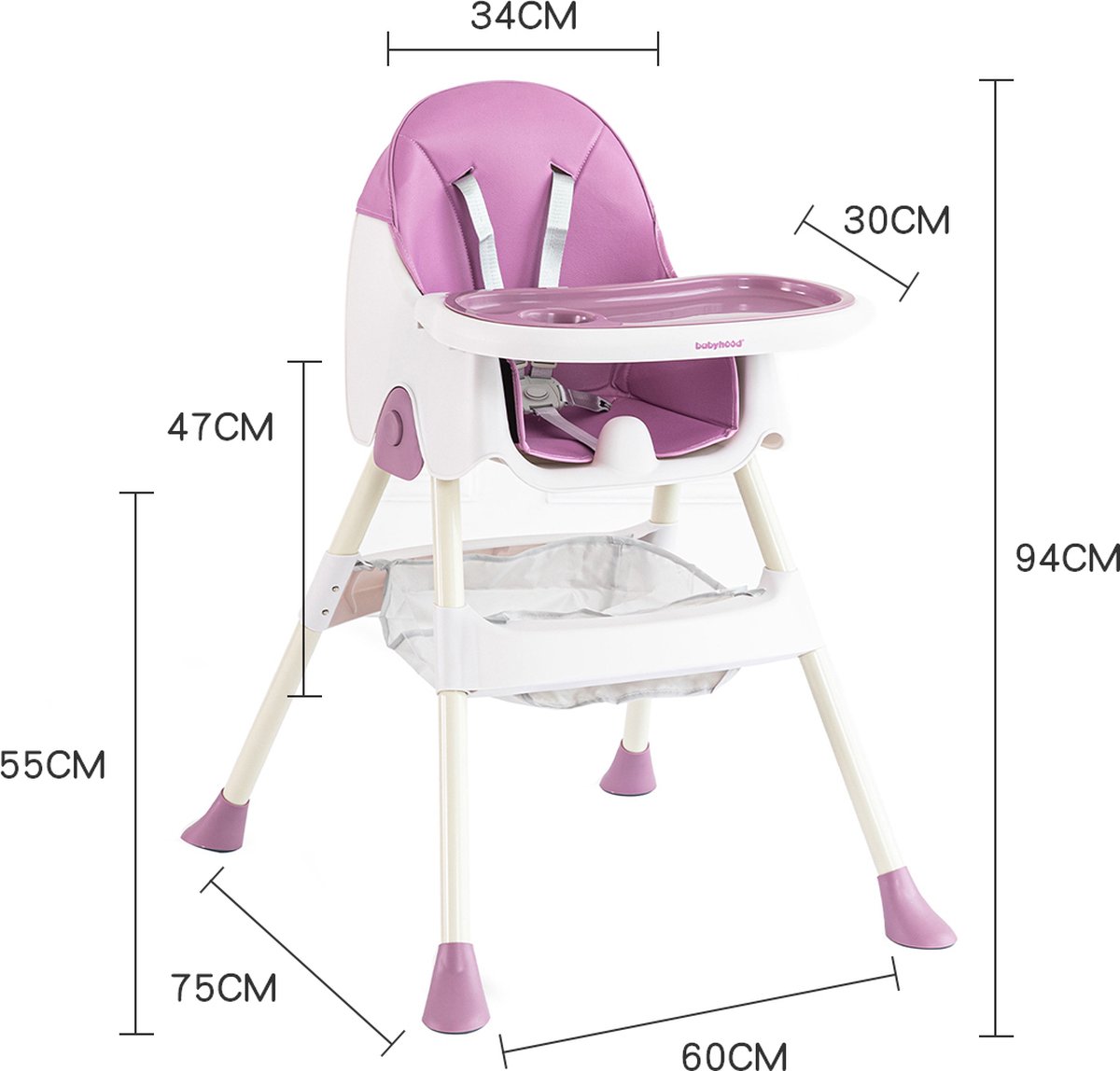 K IKIDO Chaise de salle à manger Bébé - Set poussette 2 en 1 - Chaise haute  - Chaise