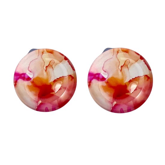 Clip oorbellen- Roze- 2 cm- Bernice-Geen gaatje- Charme Bijoux