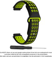 Zwart Neon Geel siliconen sporthorlogebandje geschikt voor de Garmin Forerunner 220, 230, 235, 620, 630, 735XT, Approach S20, S5 & S6 - horlogeband - polsband - strap - siliconen - black yellow rubber